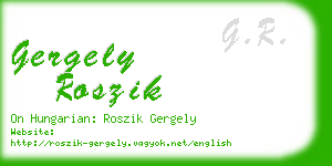 gergely roszik business card